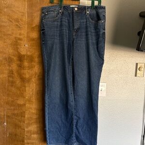 Seven7 Woman's Relaxed Fit Dark Blue Jeans 12